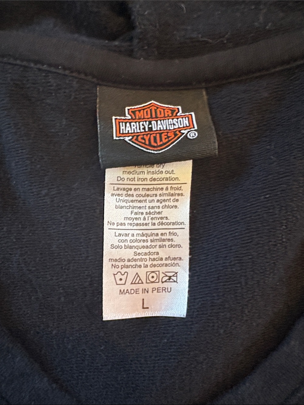 Harley-Davidson Black Hoodie with Winged Emblem - Picture 2 of 7